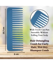 Hi Tech Sales Hair Wide Tooth Comb Detangling Frizz off detangler hair comb for Curly, long Hair & any type Hair, Wet, Dry. Shampoo Comb. Pack of 1 (Sky)