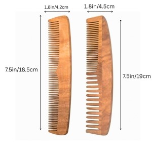 Pure Wooden Comb for Hair – Anti-Static Natural Wood Comb with Fine & Wide Teeth, Scalp Massage Hair Comb for Men & Women.