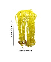 Durable Yellow Rope Net with Hammock Swing Hanging Net Mesh Sleeping Bed | Strong Nylon Outdoor, Sports, Garden or Decorative Use | Heavy Duty Multipurpose Rope Mesh (Yellow)