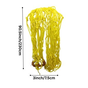 Durable Yellow Rope Net with Hammock Swing Hanging Net Mesh Sleeping Bed | Strong Nylon Outdoor, Sports, Garden or Decorative Use | Heavy Duty Multipurpose Rope Mesh (Yellow)