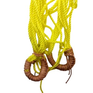 Durable Yellow Rope Net with Hammock Swing Hanging Net Mesh Sleeping Bed | Strong Nylon Outdoor, Sports, Garden or Decorative Use | Heavy Duty Multipurpose Rope Mesh (Yellow)