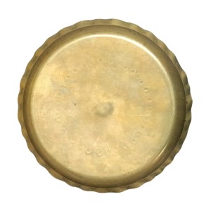 HiTechMart Small 14 x14 cm Brass Puja Thali for Temple and Home, Traditional Decorative Plate for Puja, Aarti, and Rituals