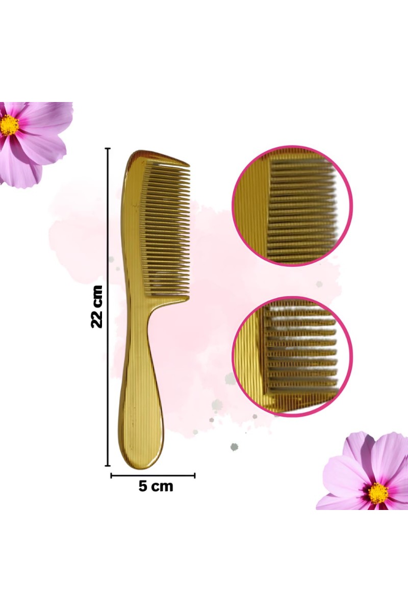 Hi Tech Sales Bloomy Shampoo Hair Comb | Round Wide Teeth | Set of 1