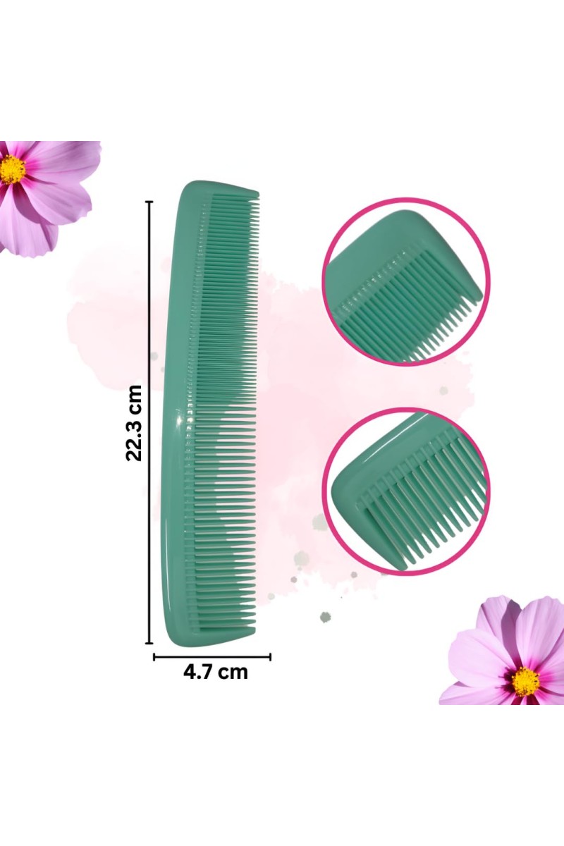 Hi Tech Sales Grooming Hair Combs for Men and Women Wide Tooth Comb Detangling Frizz off detangler hair comb for Curly, long Hair & any type Hair, Wet, Dry. Shampoo Comb. Pack of 1 (Green)