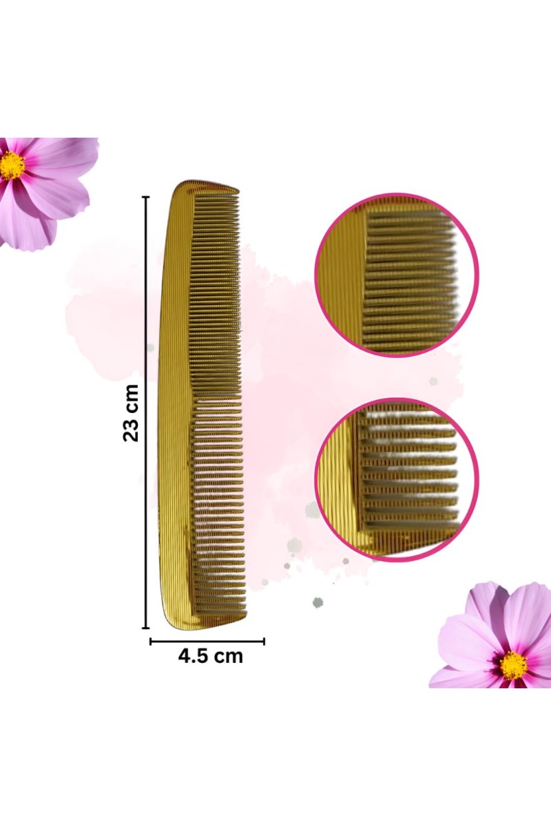 Hi Tech Sales Golden color Hair Comb to Preserve Hair & Stop Hair Falling | Set of 1