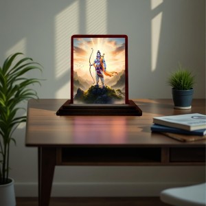 Car Desk/Table Top Lord Rama Wooden Photo Stand 3x4 Inches, Compact & Stylish Spiritual Display For Car, Home & Office (Pack Of 1) (F14408) Car Desk/Table Top Lord Rama Wooden Photo Stand 3x4 Inches, Compact & Stylish Spiritual Display For Car, Home & Office (Pack Of 1) (F14408)
