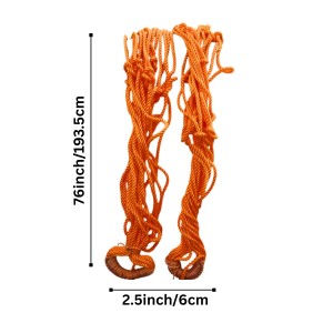 Durable Orange Rope Net with Hammock Swing Hanging Net Mesh Sleeping Bed | Strong Nylon Outdoor, Sports, Garden or Decorative Use | Heavy Duty Multipurpose Rope Mesh (Orange)