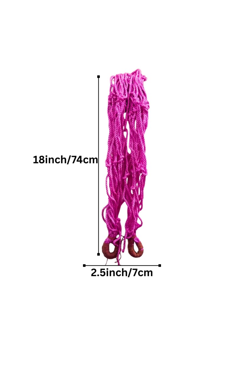 Durable Pink Rope Net with Hammock Swing Hanging Net Mesh Sleeping Bed | Strong Nylon Outdoor, Sports, Garden or Decorative Use | Heavy Duty Multipurpose Rope Mesh (Pink)