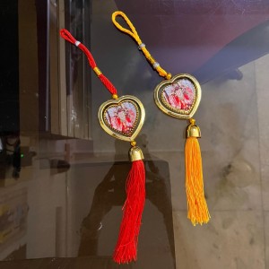 Indian Art Crafts Hanging Charm Plastic Multicoloured Ethnic Decorative Ornament Home Decor 12.inch/2.5 centimetres,13.5/2.5 centimtres.