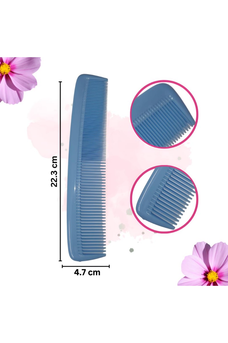Hi Tech Sales Grooming Hair Combs for Men and Women Wide Tooth Comb Detangling Frizz off detangler hair comb for Curly, long Hair & any type Hair, Wet, Dry. Shampoo Comb. Pack of 1 (Sky)