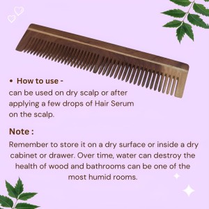 Hi Tech Sales Wooden Comb || Hair Scalp Massager || Kangi for Hair Growth, Hair fall & Dandruff Control || Handcrafted Designer Comb For Men & Women (18.8 x 4.2 cm)