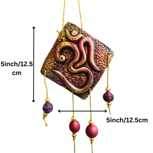 Hindu Wall Hanging Decorative Showpiece with Om & Ganesha | Spiritual Door Hanging for Home Temple, Pooja Room & Living Room Décor (Triangular)