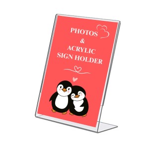 Acrylic Tent Card Holder, Slanted L Shape Menu Display Stand, Clear Portrait Frame for Desk, Photo, Flyer, Document, Paper Display, 3MM Premium Cast Acrylic Signage Stand, A4 Size/3Pcs