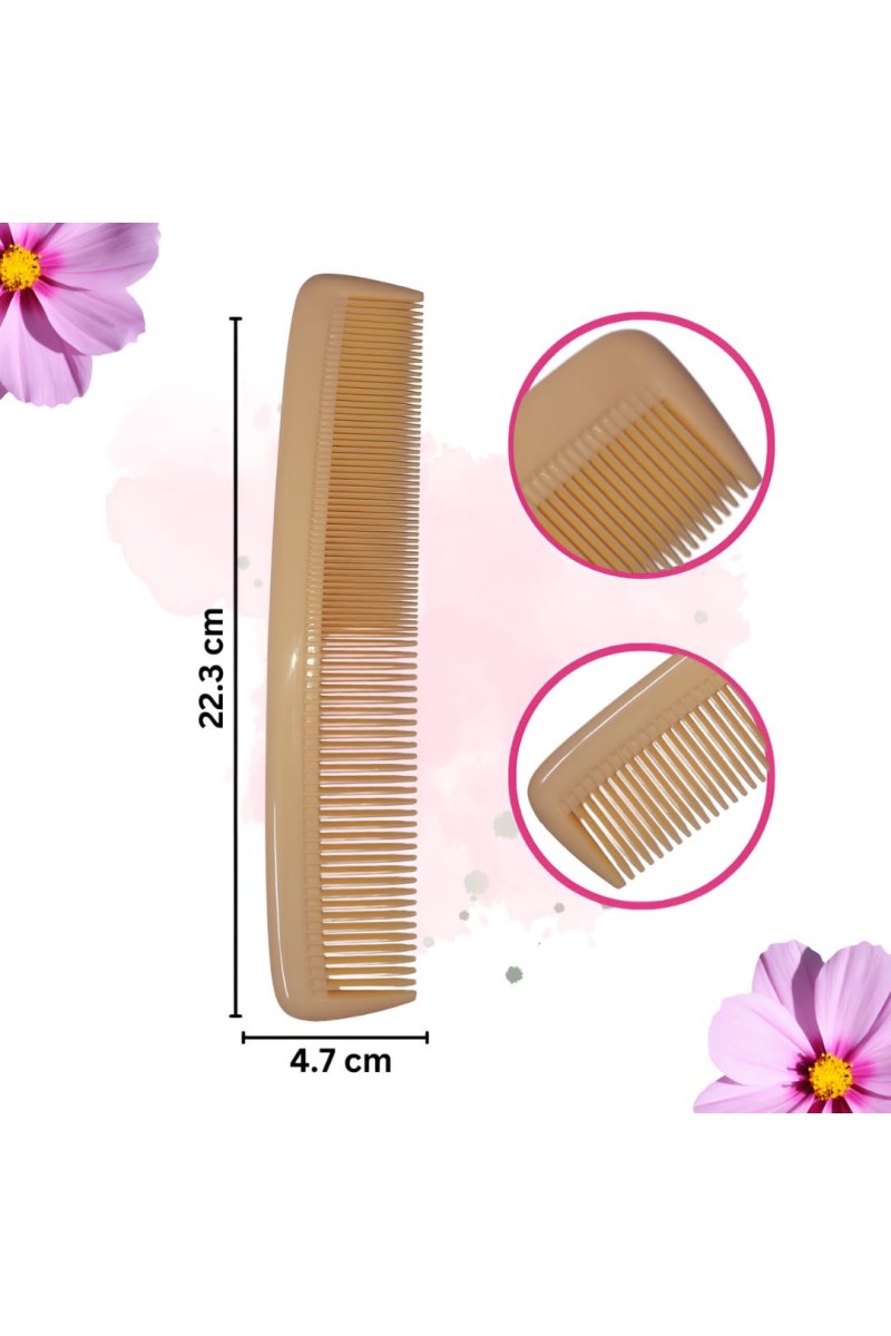 Hi Tech Sales Grooming Hair Combs for Men and Women Wide Tooth Comb Detangling Frizz off detangler hair comb for Curly, long Hair & any type Hair, Wet, Dry. Shampoo Comb. Pack of 1 (Beige)