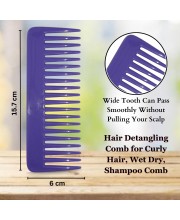 Hi Tech Sales Hair Wide Tooth Comb Detangling Frizz off detangler hair comb for Curly, long Hair & any type Hair, Wet, Dry. Shampoo Comb. Pack of 1 (Violet)