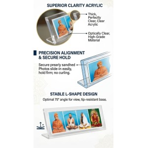 Acrylic Table Photo Stand for Desk,Sri Ramkrishna. Devi sarada ma. Swami vivekananda, Maa kaali Spiritual Photo Frame Stand, Multi Image Display Holder, Transparent Desk Decor for Home, Office & Pooja Room.