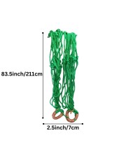 Durable Green Rope Net with Hammock Swing Hanging Net Mesh Sleeping Bed | Strong Nylon Outdoor, Sports, Garden or Decorative Use | Heavy Duty Multipurpose Rope Mesh (Green)