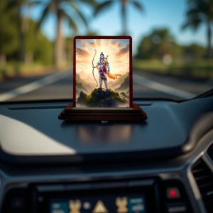 Car Desk/Table Top Lord Rama Wooden Photo Stand 3x4 Inches, Compact & Stylish Spiritual Display For Car, Home & Office (Pack Of 1) (F14408) Car Desk/Table Top Lord Rama Wooden Photo Stand 3x4 Inches, Compact & Stylish Spiritual Display For Car, Home & Office (Pack Of 1) (F14408)