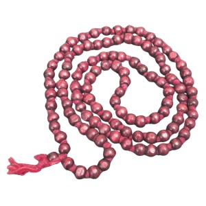 HiTechMart Handcrafted Sandalwood Mala Rosary Chandan Jaapmala with Tassel Wooden Japa Maala for Meditation Pooja Chanting Wearing Jewelry Prayer Beads Red Mala
