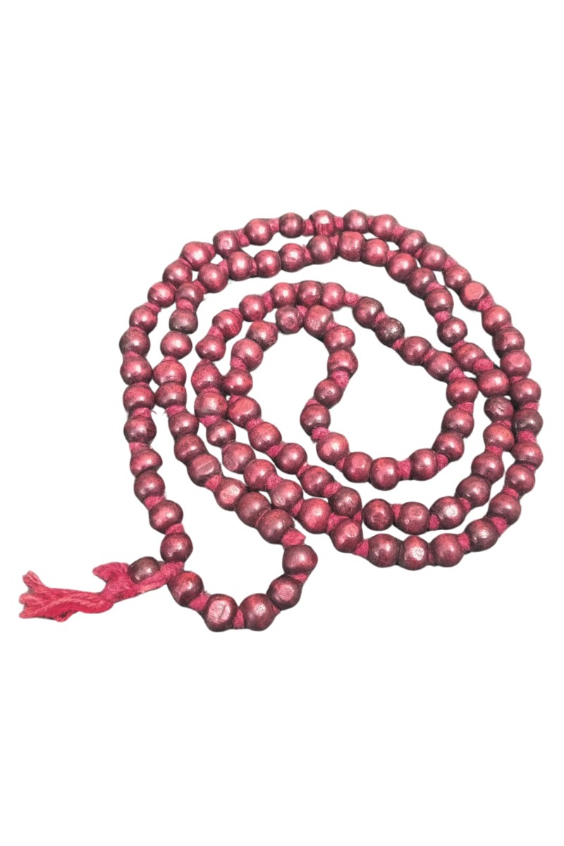 HiTechMart Handcrafted Sandalwood Mala Rosary Chandan Jaapmala with Tassel Wooden Japa Maala for Meditation Pooja Chanting Wearing Jewelry Prayer Beads Red Mala