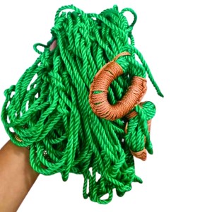 Durable Green Rope Net with Hammock Swing Hanging Net Mesh Sleeping Bed | Strong Nylon Outdoor, Sports, Garden or Decorative Use | Heavy Duty Multipurpose Rope Mesh (Green)