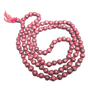 HiTechMart Handcrafted Sandalwood Mala Rosary Chandan Jaapmala with Tassel Wooden Japa Maala for Meditation Pooja Chanting Wearing Jewelry Prayer Beads Red Mala