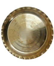 HiTechMart Small 14 x14 cm Brass Puja Thali for Temple and Home, Traditional Decorative Plate for Puja, Aarti, and Rituals