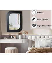 Antique Mirror for Wall – Unbreakable Glass Bathroom Wall Mirror, Decorative Vintage Mirror for Bedroom, Living Room, Vanity & Basin – Elegant Home Décor Hanging Mirror