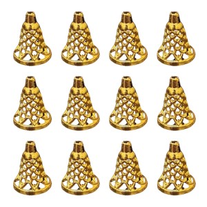 HiTechMart Plastic Jingle Bells – Light Golden Jewelry Ornament for Home Christmas Tree Decoration, DIY Crafts, Hanging Bells for Party & Festive Décor (Pack of - 12)