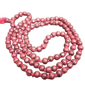 HiTechMart Handcrafted Sandalwood Mala Rosary Chandan Jaapmala with Tassel Wooden Japa Maala for Meditation Pooja Chanting Wearing Jewelry Prayer Beads Red Mala