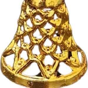 HiTechMart Plastic Jingle Bells – Light Golden Jewelry Ornament for Home Christmas Tree Decoration, DIY Crafts, Hanging Bells for Party & Festive Décor (Pack of - 12)
