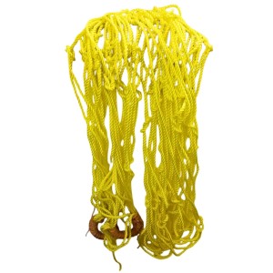 Durable Yellow Rope Net with Hammock Swing Hanging Net Mesh Sleeping Bed | Strong Nylon Outdoor, Sports, Garden or Decorative Use | Heavy Duty Multipurpose Rope Mesh (Yellow)