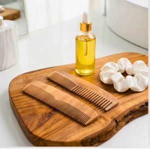 Pure Wooden Comb for Hair – Anti-Static Natural Wood Comb with Fine & Wide Teeth, Scalp Massage Hair Comb for Men & Women.