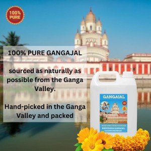 100% Organic, Pure & Natural Gangajal from the Dakshineswar River Ganga, Authentic,Spiritual and Religious for Puja Purposes, Daily Use, 2 Liter Jar