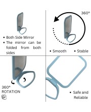 Hitech Sales Desk Mirror Student Bedroom, Foldable HD Dressing Mirror, Portable Princess Square Beauty Small Travel Suitable for Gifts Women (Light Blue Pack - 1) (Sky)