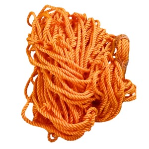 Durable Orange Rope Net with Hammock Swing Hanging Net Mesh Sleeping Bed | Strong Nylon Outdoor, Sports, Garden or Decorative Use | Heavy Duty Multipurpose Rope Mesh (Orange)