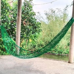 Durable Green Rope Net with Hammock Swing Hanging Net Mesh Sleeping Bed | Strong Nylon Outdoor, Sports, Garden or Decorative Use | Heavy Duty Multipurpose Rope Mesh (Green)