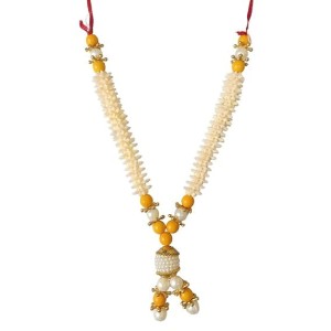 Hitech Sales Traditional Artificial Beaded Mala for Pooja, Festivals, and Decorations | Pearl and Bead Garland with Red Thread (Small - 22 cm,)