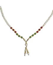 Hitech Sales Artificial Pearl and Bead Decorative Garland Mala for Pooja, Mandir, Home Dcor, and Festivals | Multicolor Design with Pendant Hanging (26 cm - Small - 1 Piece)