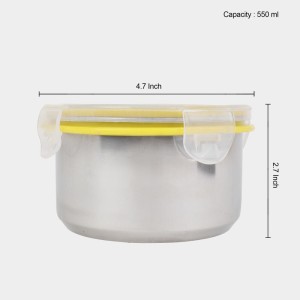 550 ml Stainless Steel Container, 4.7 X 2.7 inch (Pack of 1)