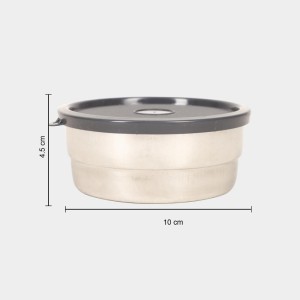 Steel Lunch Box - 2 Cotainers with 1 Bag 10 X 4.5 cm (Container),1Bag, 2 Containers
