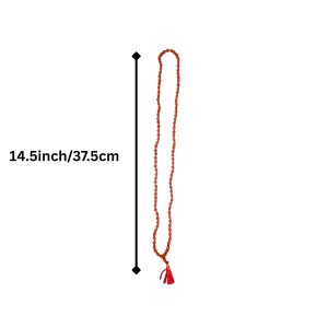 Handmade Rudraksha Mala 108 Beads – Puja, Chanting, Meditation Rosary (14.5inch/37.5cm) (Small)