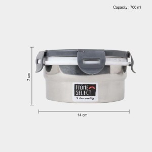 Hitech Sales 700ml Stainless Steel Container – Durable Steel Storage Box for Kitchen, Lunch & Pantry Use