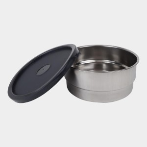 Steel Lunch Box, 3 Containers and 1 Bag, Big Container: 3.5 X 10 X 20 cm, Small Container: 5 X 10 cm, 2 Steel Containers, 1Plastic Container, 1Bag