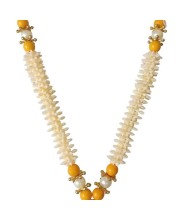 Hitech Sales Traditional Artificial Beaded Mala for Pooja, Festivals, and Decorations | Pearl and Bead Garland with Red Thread (Small - 22 cm,)