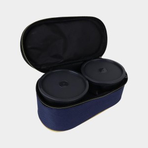 Steel Lunch Box, 3 Containers and 1 Bag, Big Container: 3.5 X 10 X 20 cm, Small Container: 5 X 10 cm, 2 Steel Containers, 1Plastic Container, 1Bag