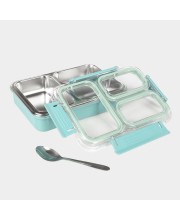 Hitech Sales Plastic & Steel Lunch Box – Compact, Durable & Leakproof – Green