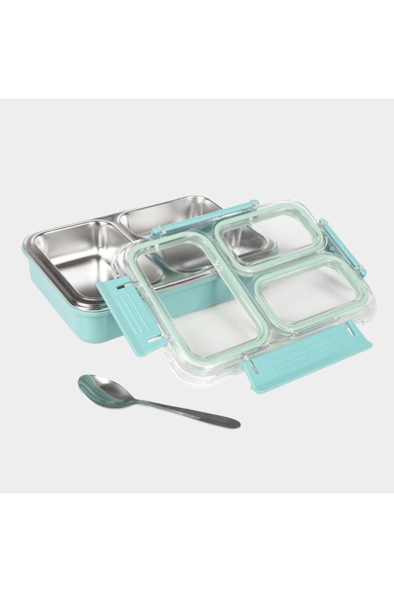 Hitech Sales Plastic & Steel Lunch Box – Compact, Durable & Leakproof – Green