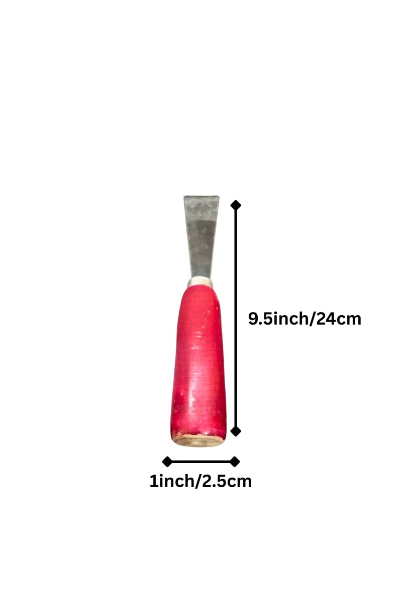 Knife Scraper Tool with Wooden Handle | Steel Blade Wall Putty Applicator Tool for Painting, Filling & Repair Work (Small)