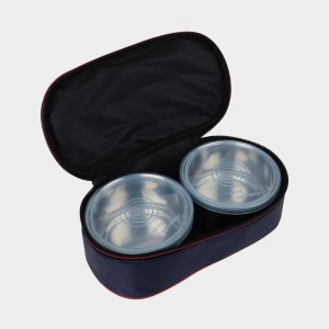 Steel Lunch Box, 2 Containers and Bag, 5 X 10 cm, 1Bag, 2 Containers